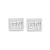 Personalised Customised 925 Sterling Silver Initial Name Geometric Cufflink for Men and Boys