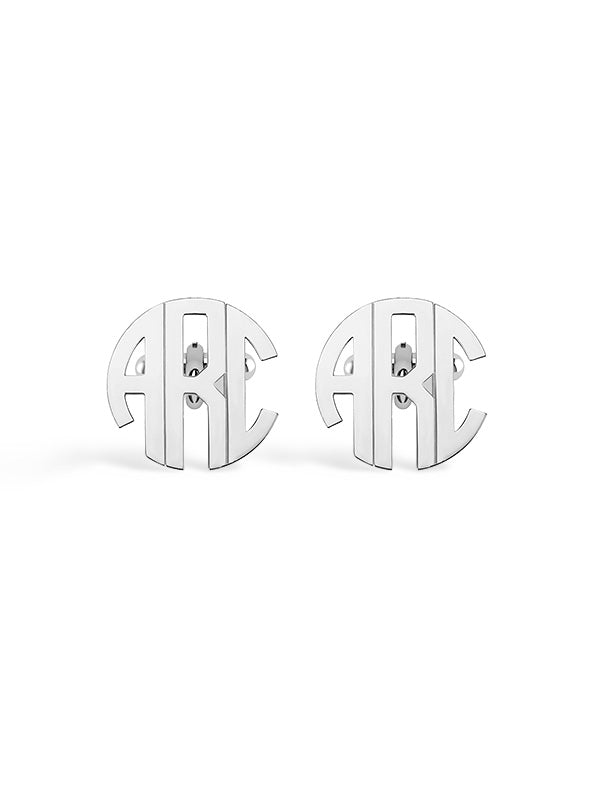 Personalised Customised 925 Sterling Silver Wedding with Custom Initial Name Monogram Cufflinks for Men and Boys