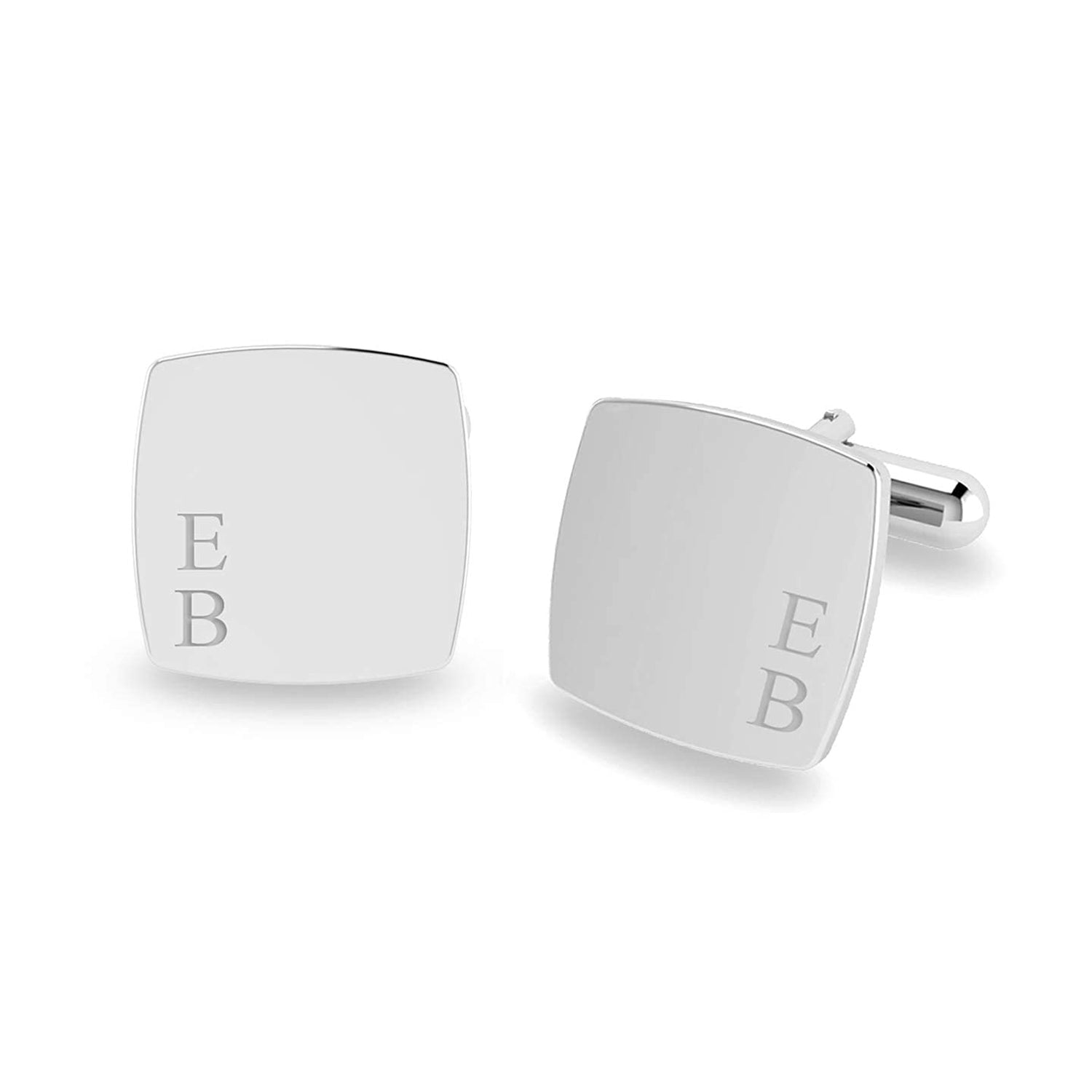 thumbnail image 2 of LeCalla Sterling Silver Cufflinks For Men - Cubic Zirconia Square Cuff Links For Groom & Formal Wear 2 of 13