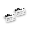 925 Sterling Silver Personalised Engraved Inspirational Message Rectangle Cufflink for Men and Boys