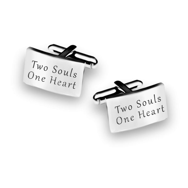 925 Sterling Silver Personalised Engraved Inspirational Message Rectangle Cufflink for Men and Boys