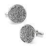 Personalised Customised 925 Sterling Silver Fingerprint Round Shaped Cufflink for Men and Boys