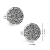 Personalised Customised 925 Sterling Silver Fingerprint Round Shaped Cufflink for Men and Boys