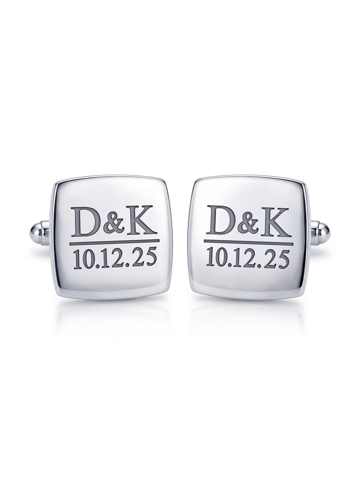 Personalized Groom Name & Date Square Cufflinks