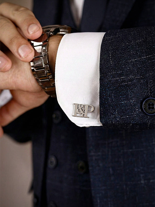 925 Sterling Silver Personalised Wedding Initial Name Monogrammed Cufflinks for Men and Boys