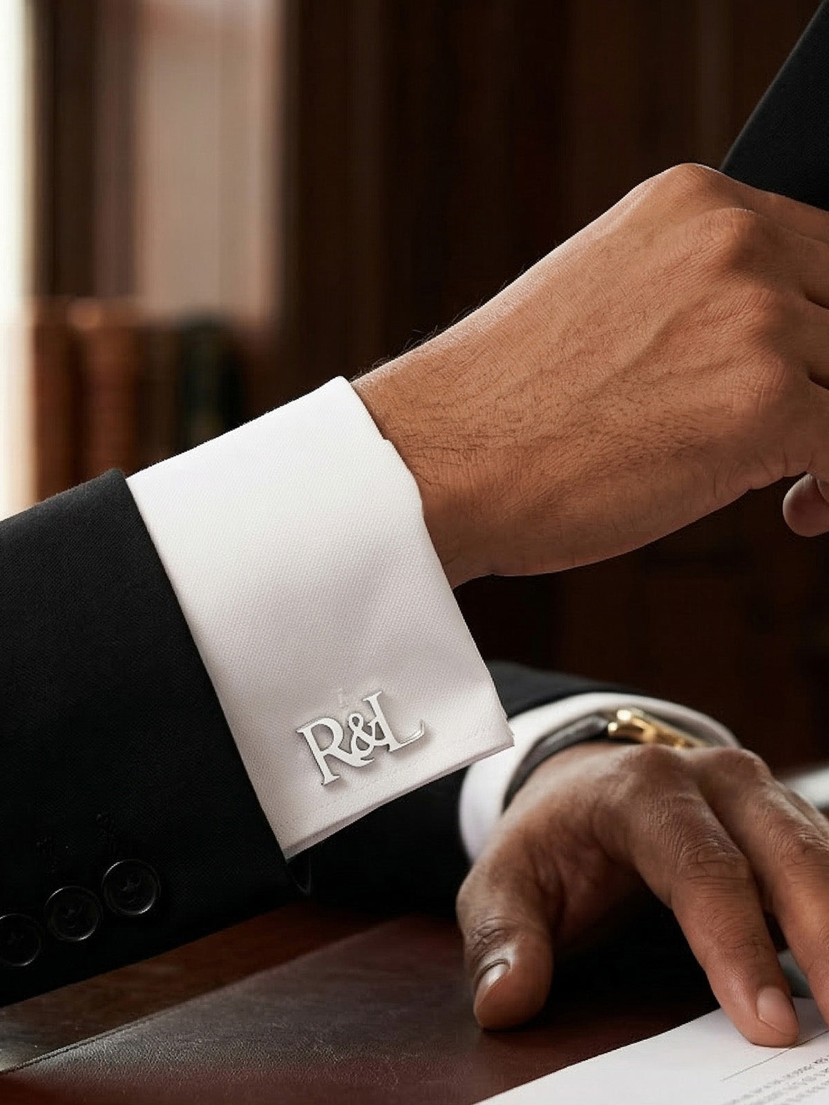 Cypher Personalized Wedding Monogram Men's Cufflinks