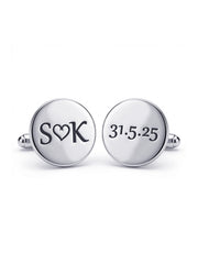 Personalized Initial with Heart Cufflinks
