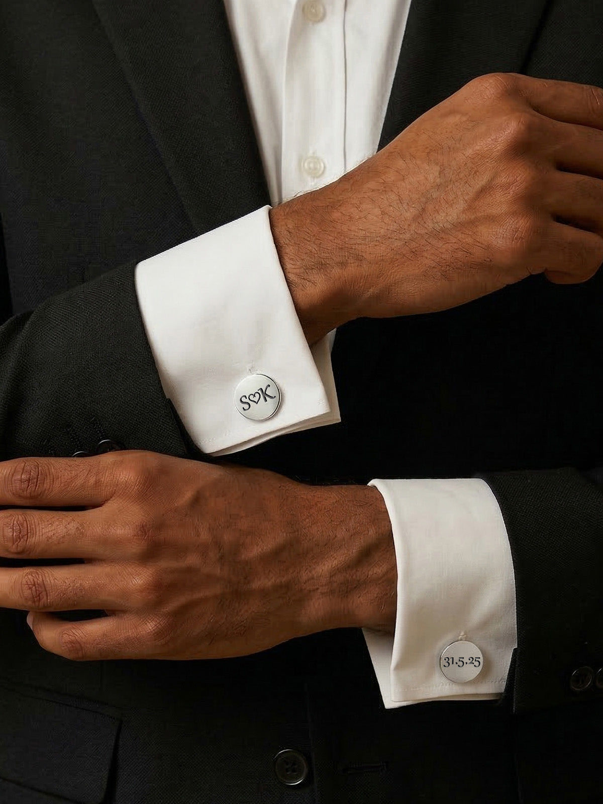 Personalized Initial with Heart Cufflinks