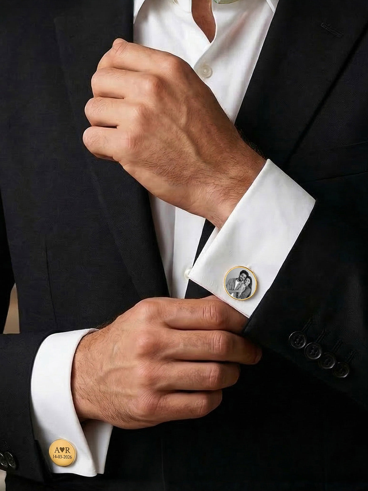 Personalized Photo Memorial Round Cufflinks