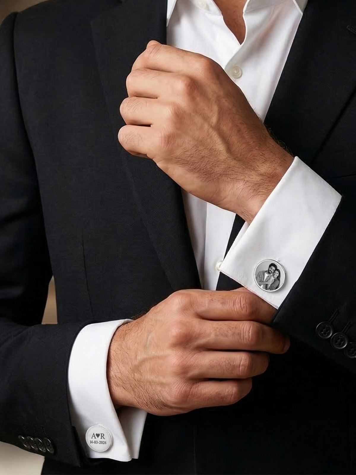 Personalized Photo Memorial Round Cufflinks