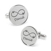 Personalised 925 Sterling Silver Infinity symbol & Last Name Cufflink for Men and Boys 1 Pair