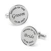 Personalised 925 Sterling Silver Dates Quotes Father of Bride or Groom & Date Cufflink for Men and Boys 1 Pair