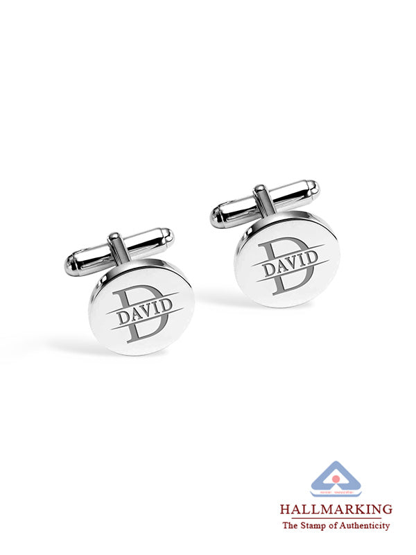 Personalized Designer Round Initial Cufflinks