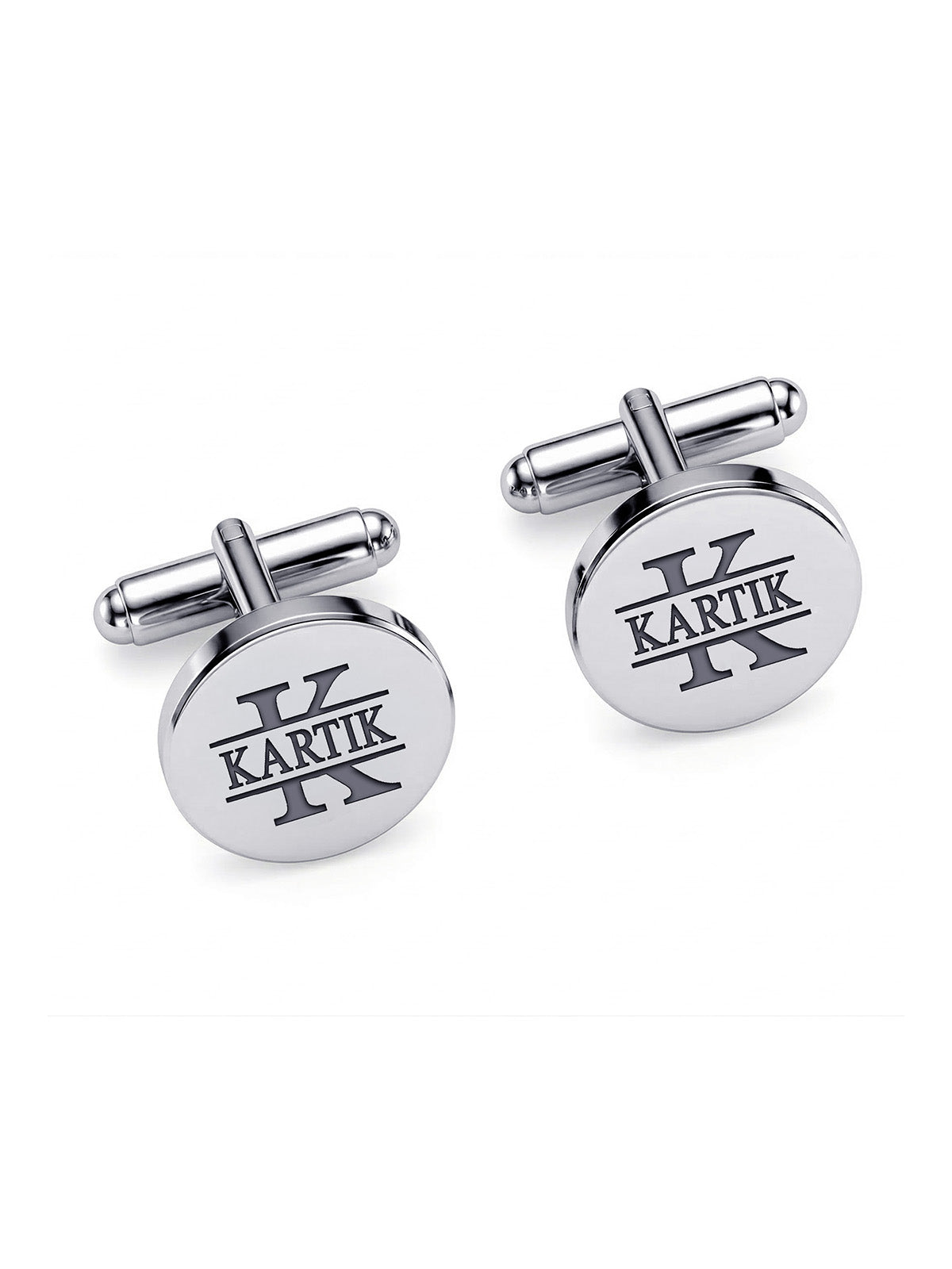 Emblem Personalized Round Initial Men's Cufflinks