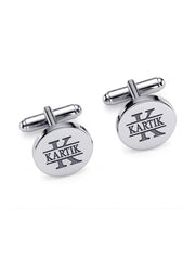 Emblem Personalized Round Initial Men's Cufflinks