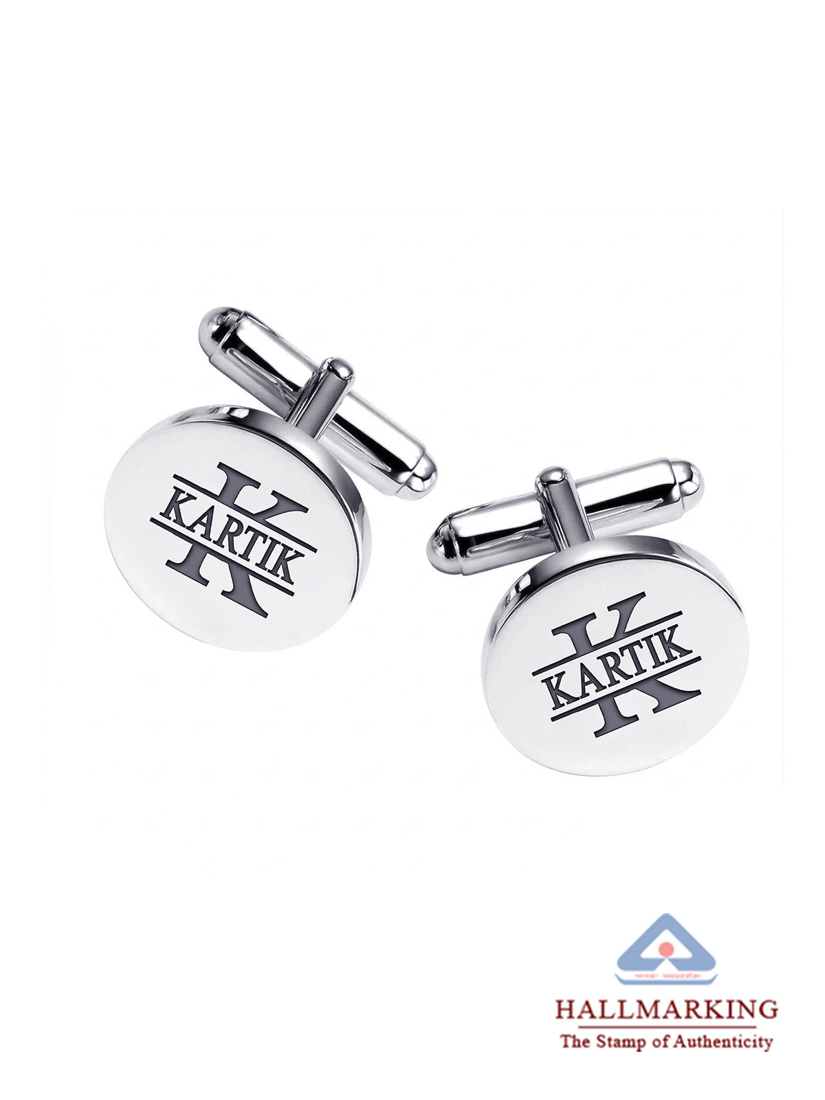 Personalized Designer Round Initial Cufflinks