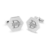 Personalised Engraved Initial or Name Designer Hexagon Cufflinks for Men and Boys
