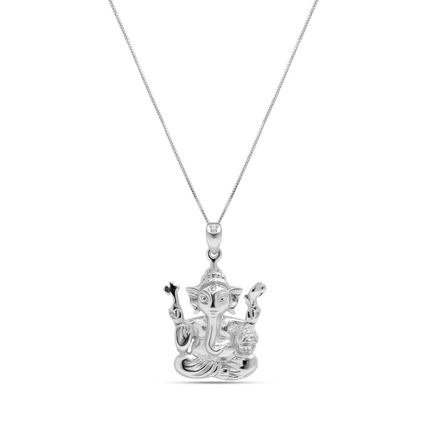 925 Sterling Silver Ganesha Pendant Nacklace for Men