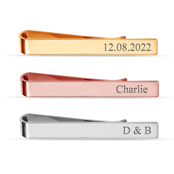 Personalised Engraved 925 Sterling Silver Initial or Name Designer Tie Clip for Men and Boys 1 PC
