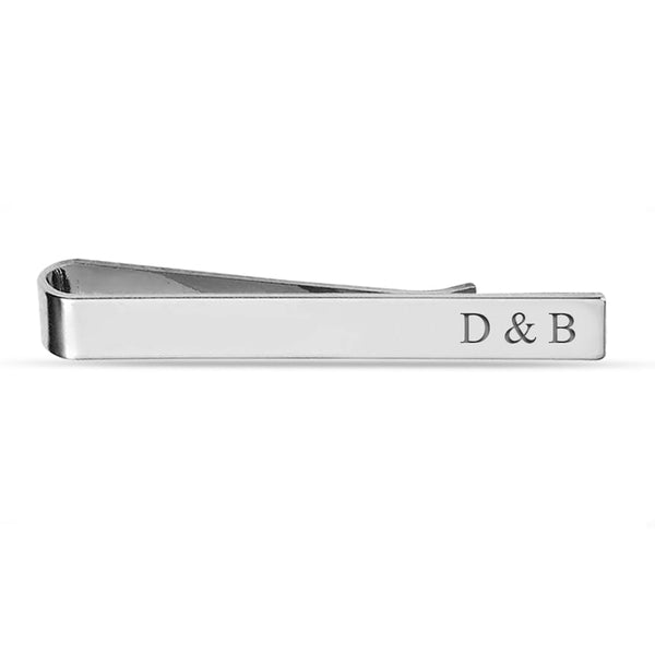 Personalised Engraved 925 Sterling Silver Initial or Name Designer Tie Clip for Men and Boys 1 PC