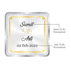 BIS Hallmarked Personalised Newly Married Anniversary Beautiful Square Silver Coin 999 Pure