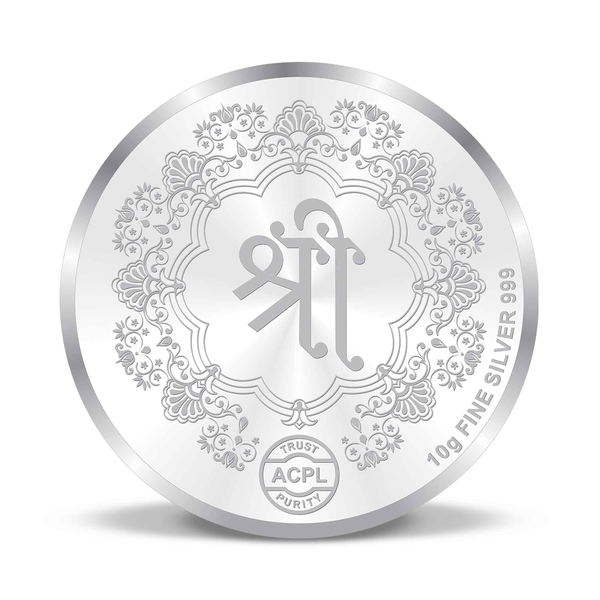 BIS Hallmarked Shree Balaji 10GM 999 Pure Silver Coin
