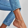 925 Sterling Silver Solid Flexible Flat Herringbone Lightweight Link Chain Anklet for Women (SINGLE ANKLET)