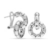 925 Sterling Silver Antique Detachable Door Knocker with Omega Clip-On Closure Double Hoop Earrings for Women