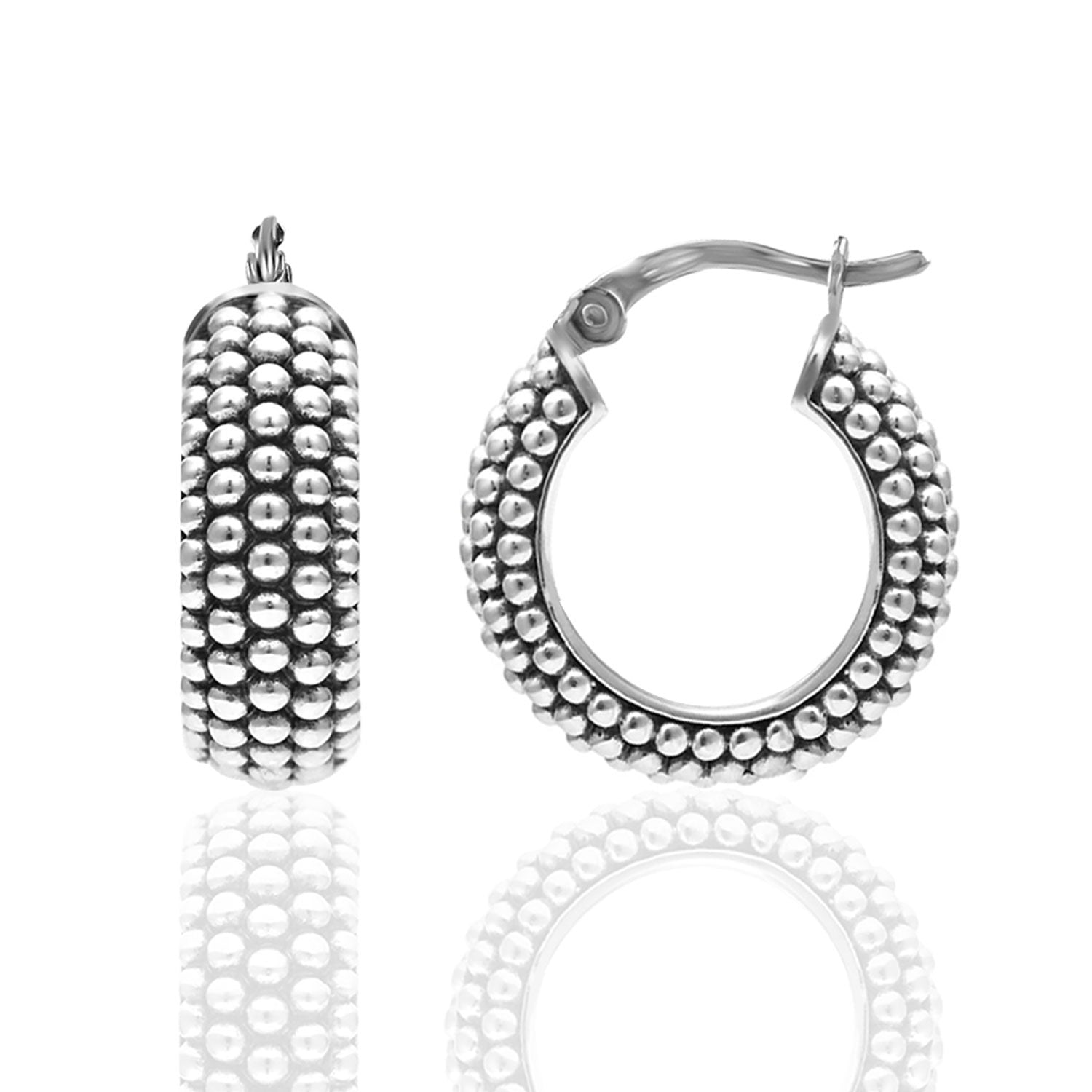 Antique Finish Hoop Earrings