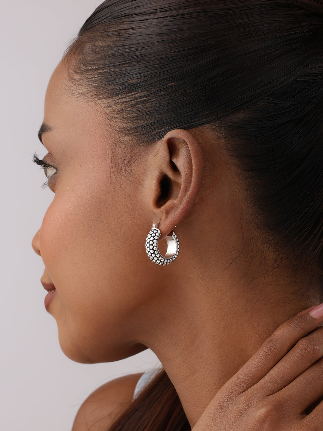 Antique Finish Hoop Earrings