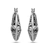 925 Sterling Silver Antique Electroforming Hoop Earrings for Women
