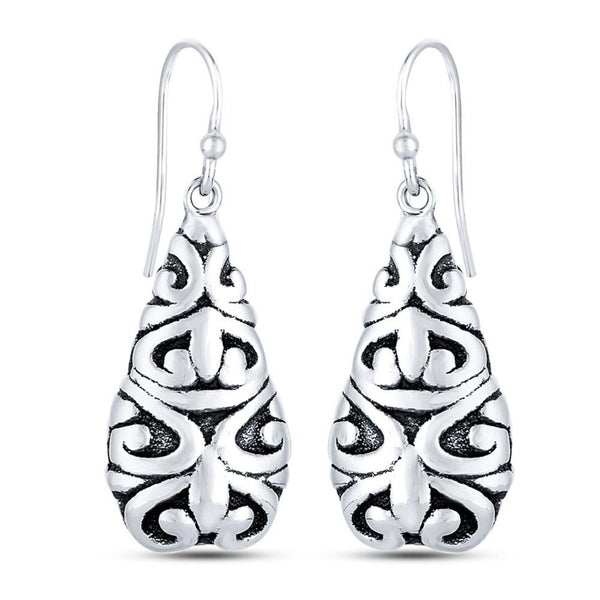 925 Sterling Silver Filigree Antique Earrings for Women