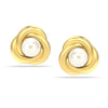 925 Sterling Silver Jewellery Gold-Plated Love Knot Pearl Stud Earrings for Women