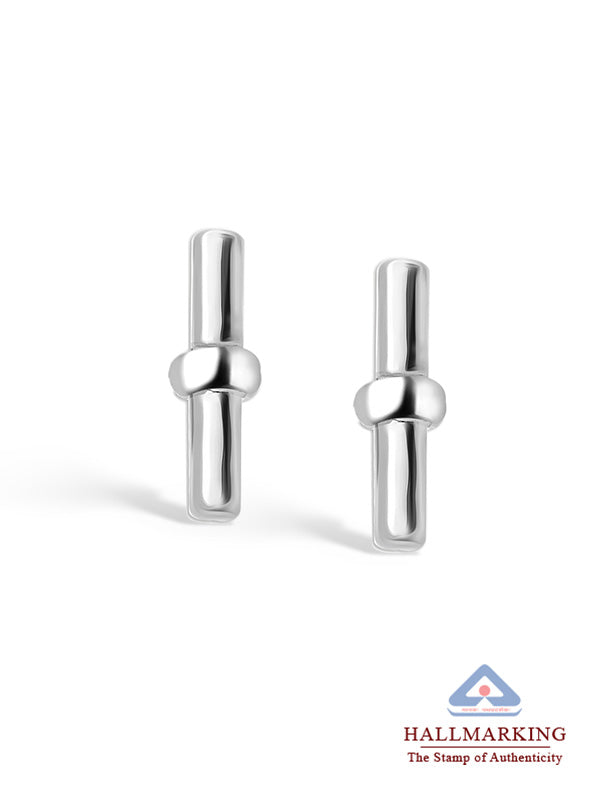 925 Steling Silver Lightweight Round T-Bar Stud Earrings for Women