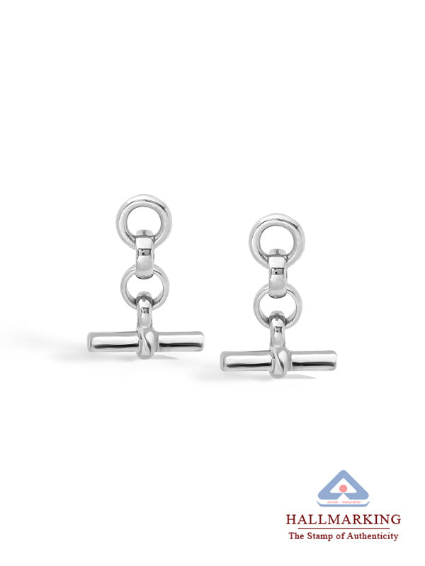 Lightweight T-Bar Drop Charm Stud Earrings