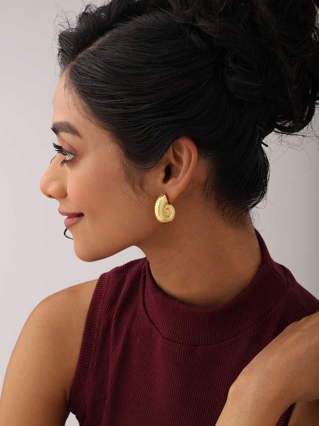 Nysa Sterling Flash Gold C-Hoops