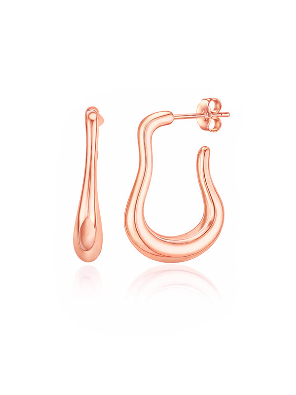 Nova Curve Gold Hoop Earrings