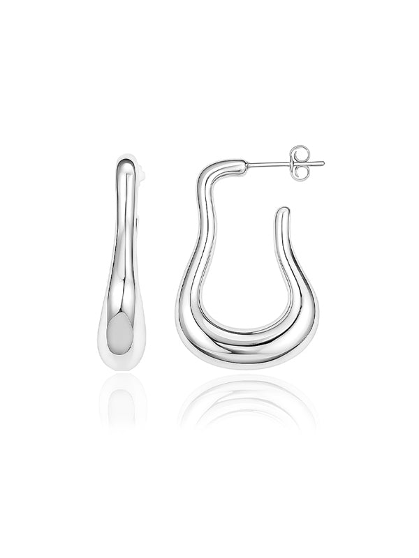 Nova Curve Rose-Gold Hoop Earrings