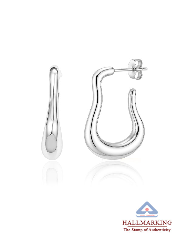 Nova Curve Rose-Gold Hoop Earrings