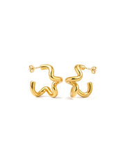Oceane Flow Flash-Gold Plated Hoop Earrings