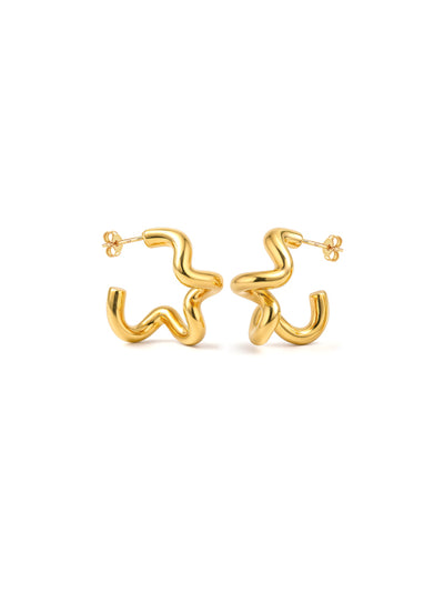 Oceane Flow Hoop Earrings (Rose Gold)
