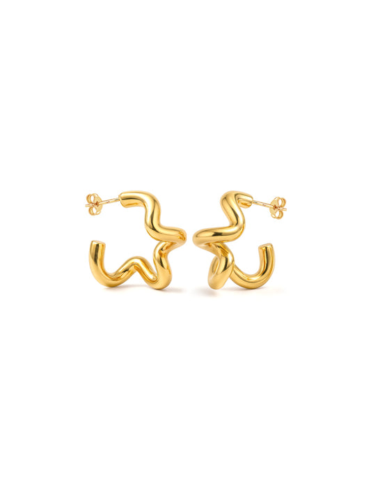Oceane Flow Flash-Gold Plated Hoop Earrings