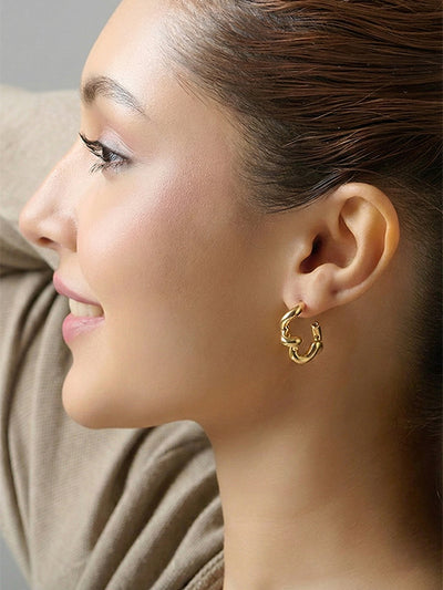 Oceane Flow Hoop Earrings (Rose Gold)