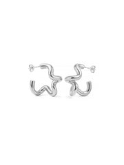 Lumin dual arc sterling silver earrings for women