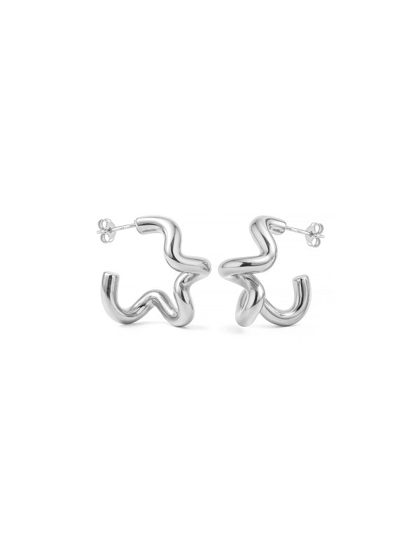 Lumin dual arc sterling silver earrings for women