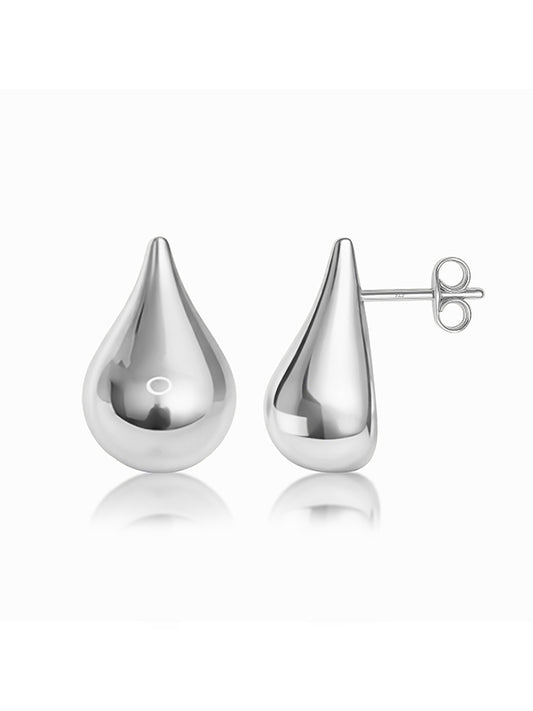 Astra Polished Dew Drop Stud Earrings for Women