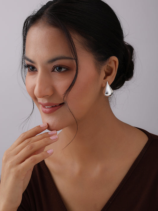 Astra Polished Dew Drop Stud Earrings for Women