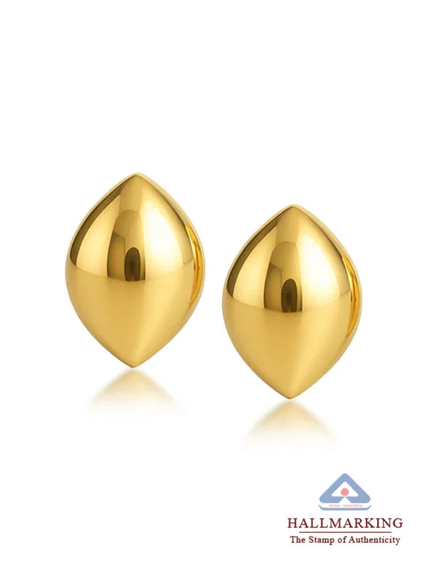 925 Sterling Silver Jewellery | 14K Gold-Plated Eterna Dome Studs Earrings | acpl-ecom.myshopify.com