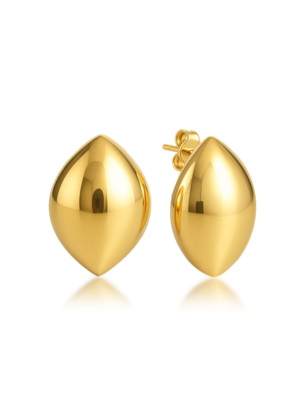 14K Gold-Plated Eterna Dome Studs Earrings
