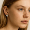 925 Sterling Silver Oval Dome Marquise Stud Earrings For Women